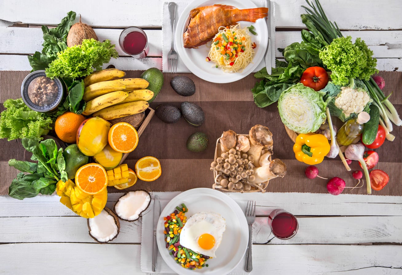 Different kinds of fruits & vegetables