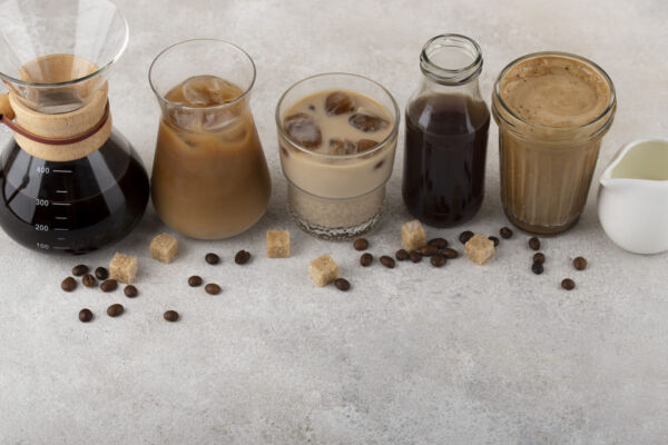 Differents kings of caffeinated drinks