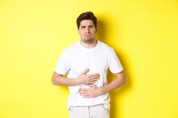 Man with gastroparesis in pain