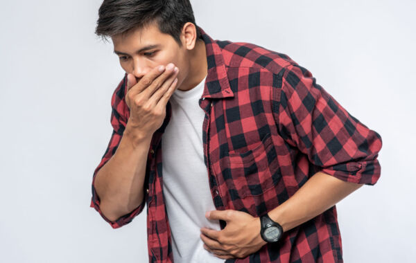 Man with gastroparesis vomiting