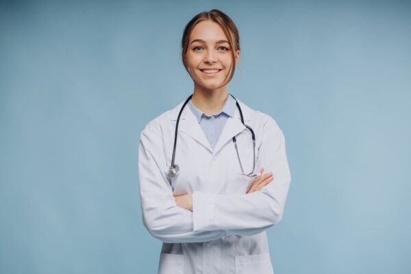 Heartburn doctor with her arms crossed