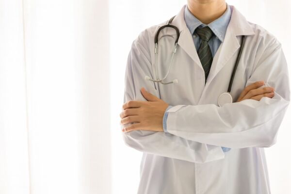 Heartburn doctor wearing white gown