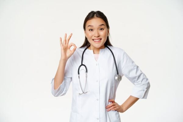 Hiatal Hernia doctor smiling with OK hand gesture