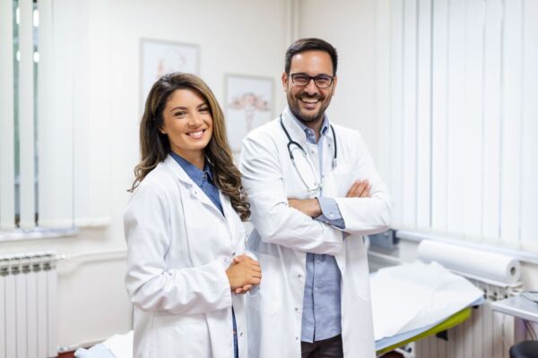 Pair for gastroparesis doctor smiling