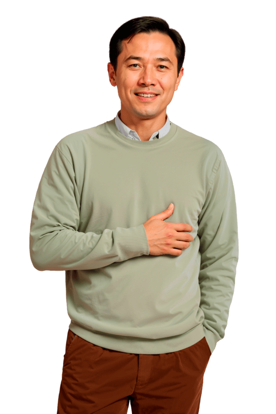 Happy patient after heartburn surgery