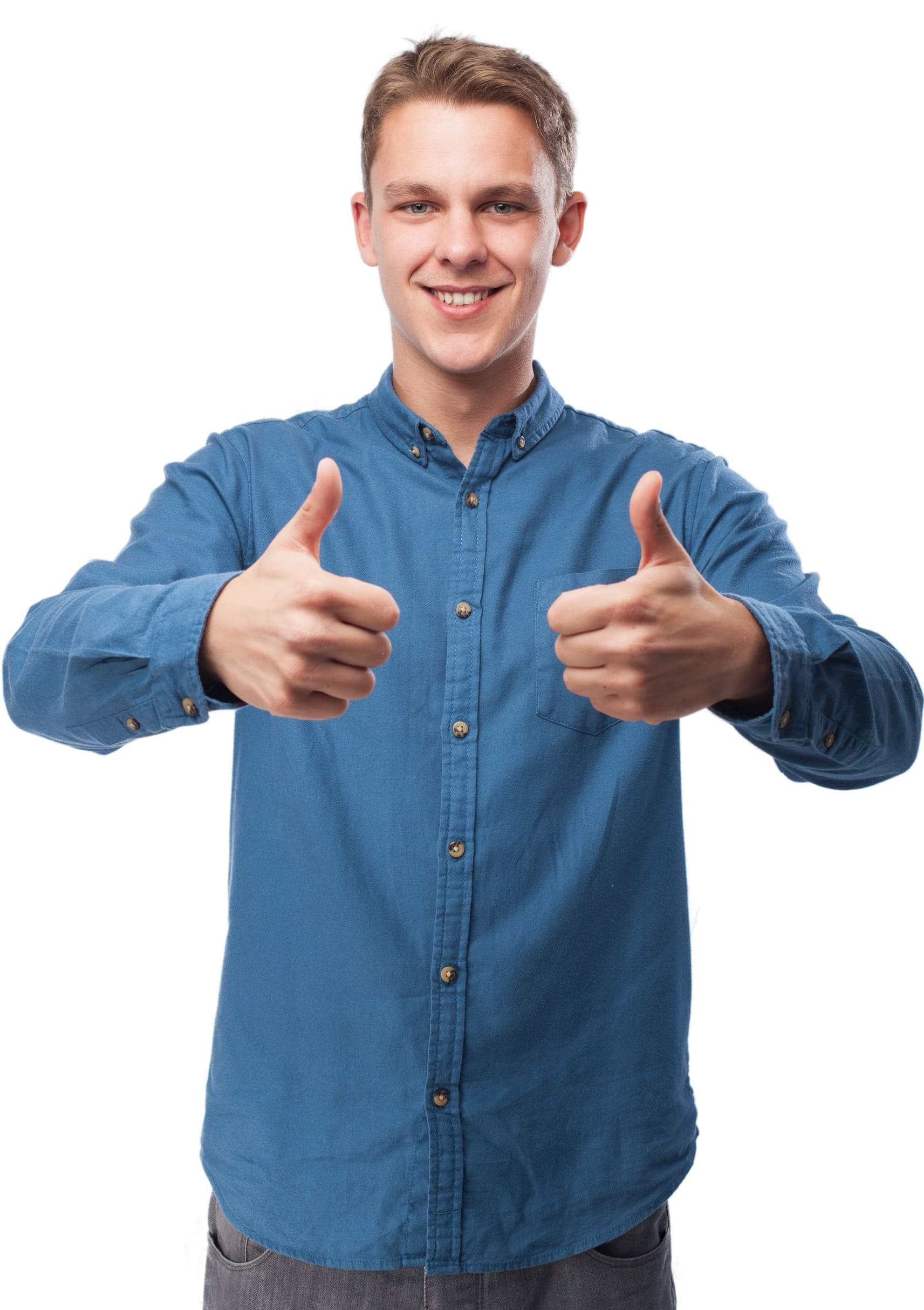 Man with thumbs up