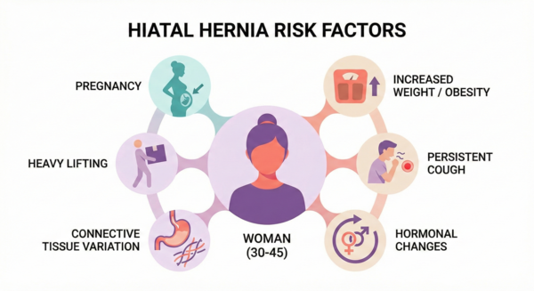 Risk factors for hiatal hernias in women 30-45