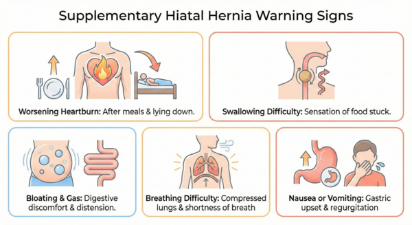 Additional warning signs of hiatal hernia