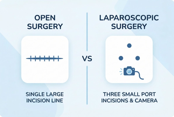 Open versus laparoscopic surgery comparison