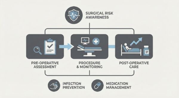 Surgical risk and complications overview graphic