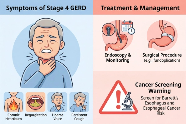 Stage 4 GERD symptoms and surgical treatment options