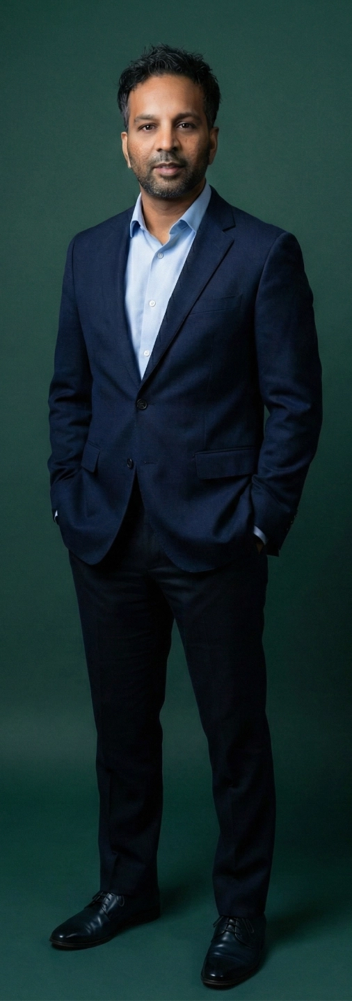 Whole-body portrait of Dr Grandhige