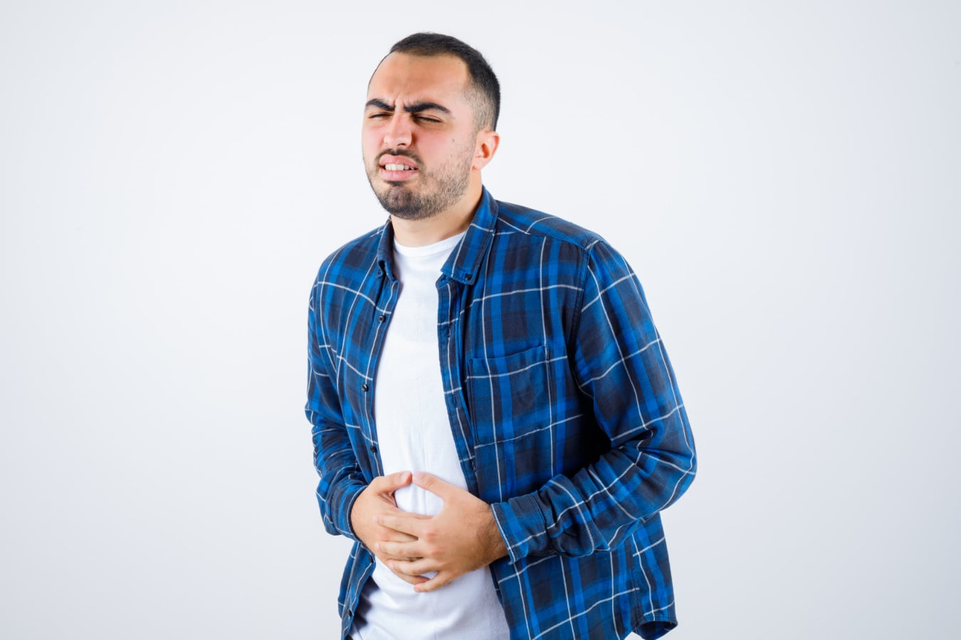 Man with hiatal hernia and bloating