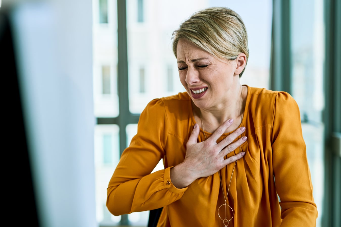 Women having heart palpitation