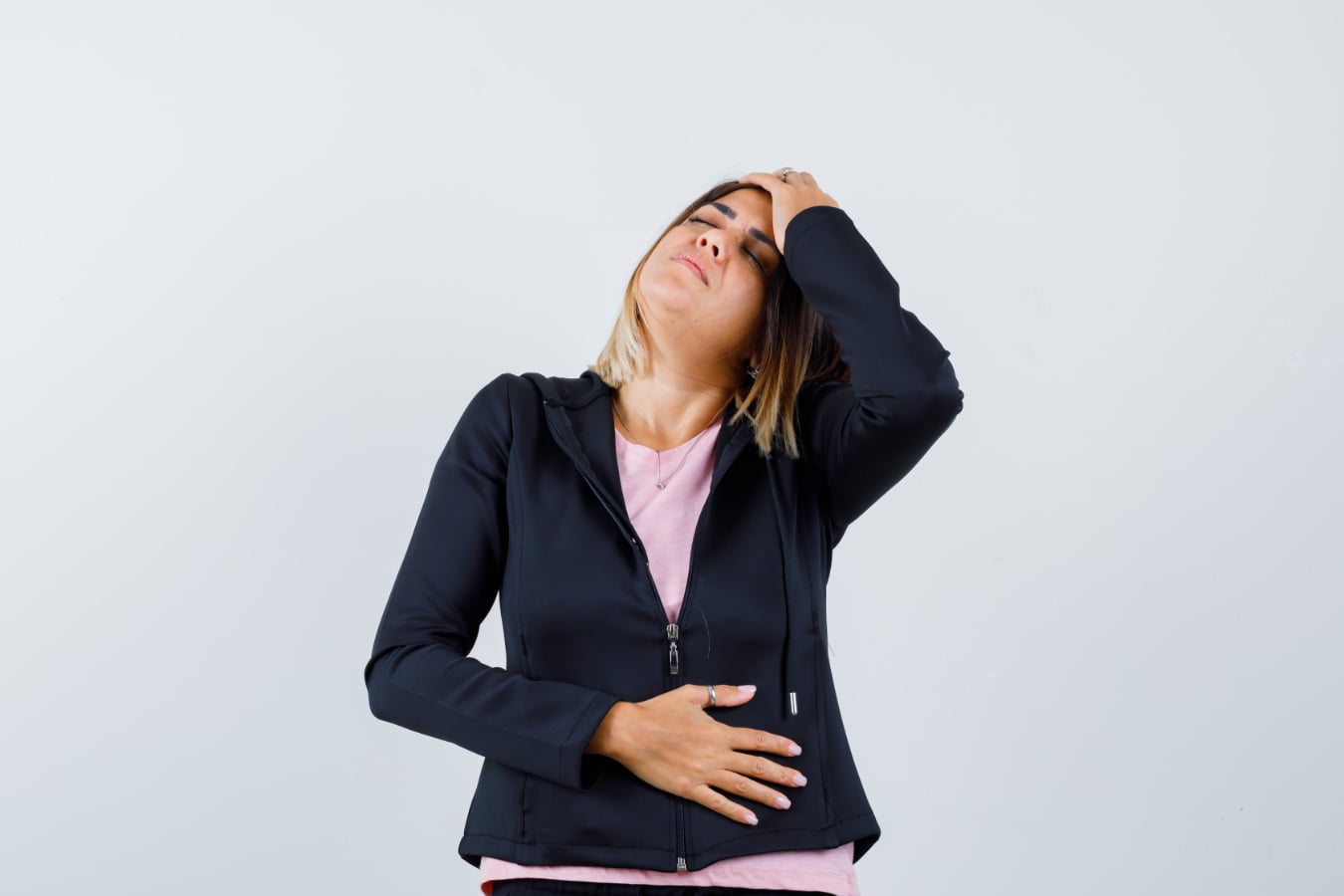 Women stressed about her gastroparesis