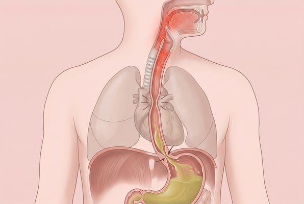 Acid reflux causing sore throat and swallowing difficulty