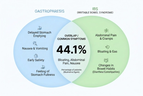 Gastroparesis and IBS overlap diagram