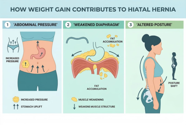 How weight gain contributes to hiatal hernia
