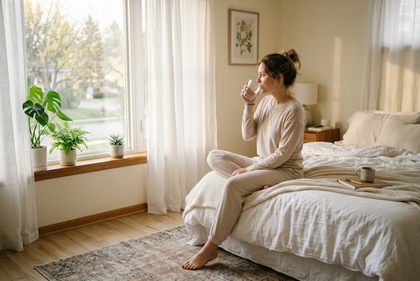 Morning warm water technique for hiatal hernia relief