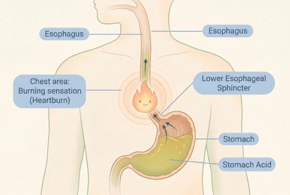 Stomach acid causing heartburn