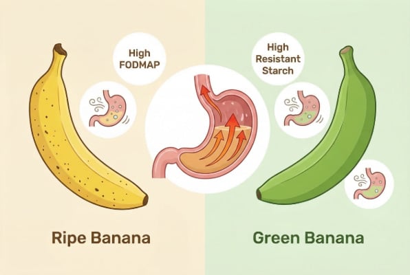 Why ripe and green bananas can both trigger heartburn
