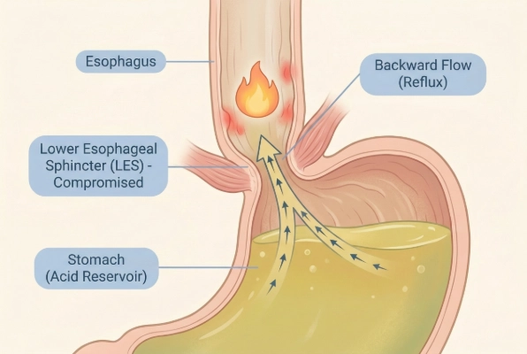Acid reflux causing heartburn