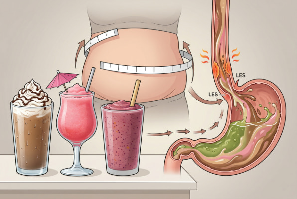 High-calorie drinks and their link to acid reflux