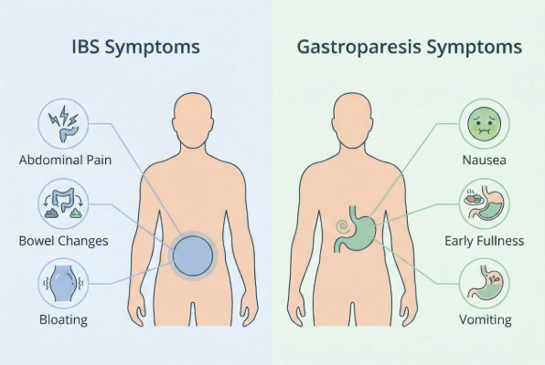 IBS versus gastroparesis symptoms comparison