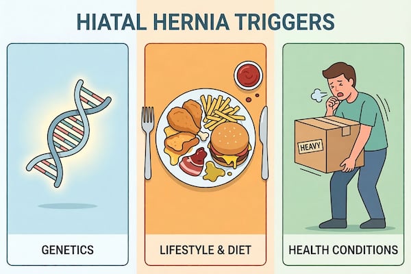 What triggers hiatal hernia genetics, diet, and health conditions