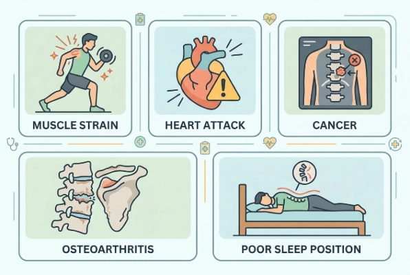 Alternative causes of pain between shoulder blades