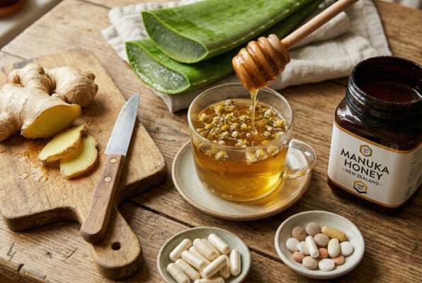 Ginger, tea, and honey for reflux