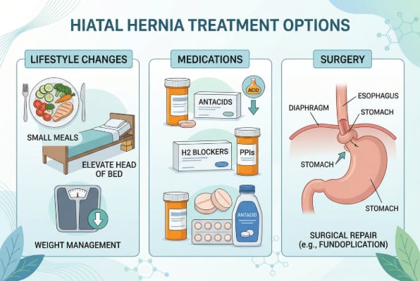 Hiatal hernia treatment options from lifestyle changes to surgery