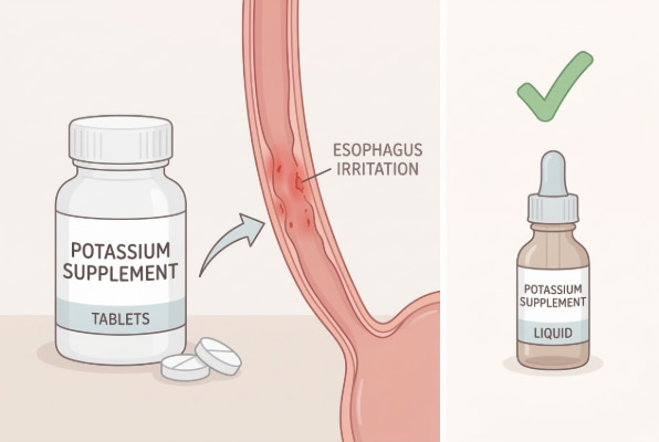 Potassium supplements can irritate the esophagus