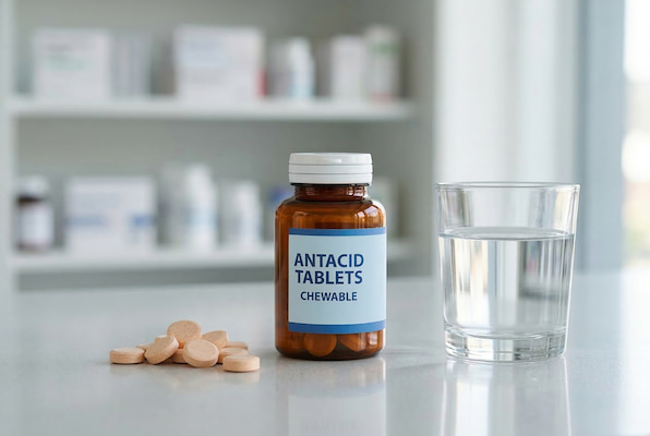 Antacids for antibiotic-related heartburn relief