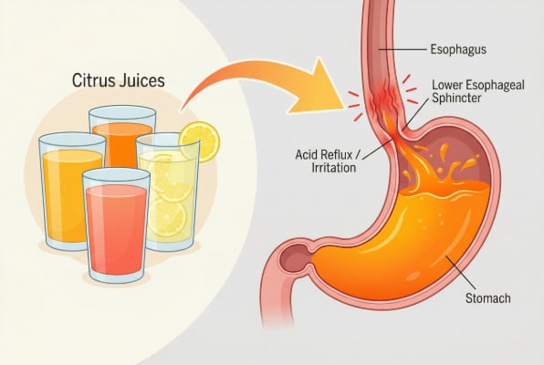 Citrus juices and their effect on acid reflux