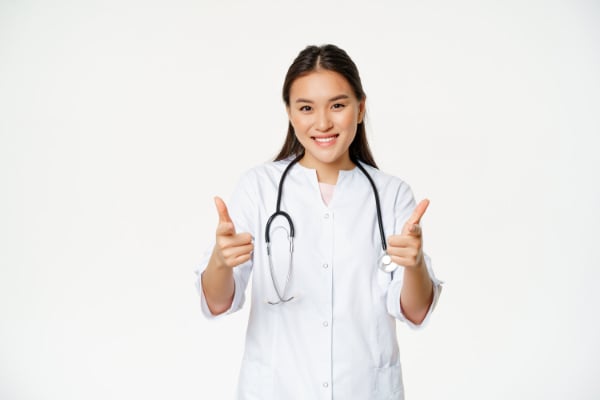 Gastroparesis doctor doing thumbs up