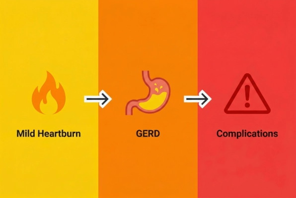 Heartburn progression to serious complications