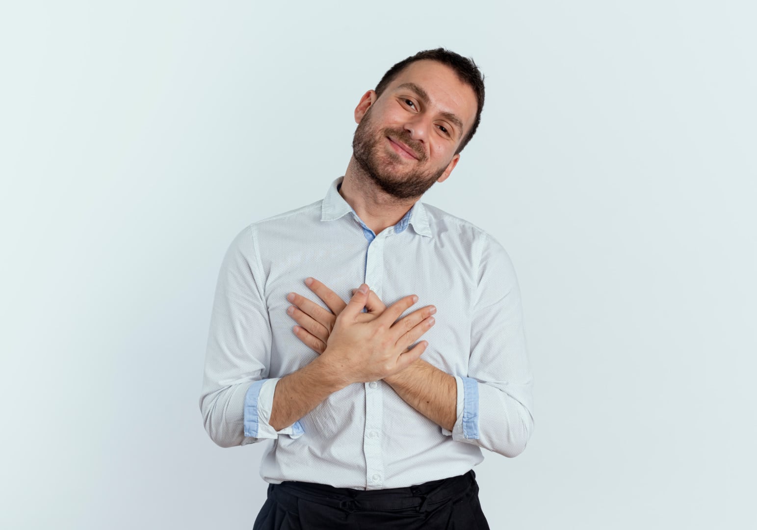 Man with hiatal hernia tilting his head