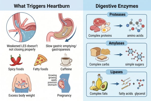 Do digestive enzymes help with heartburn