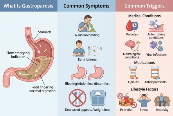 Gastroparesis overview, symptoms, and triggers