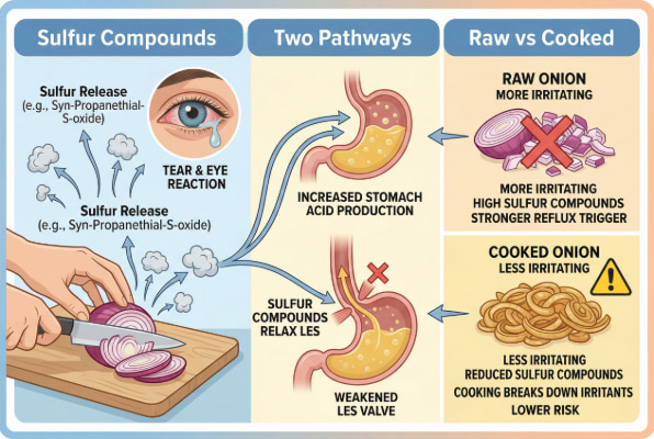 How onions trigger acid reflux