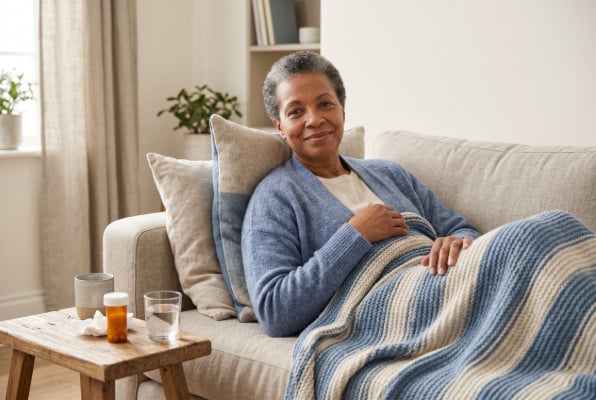 Person recovering comfortably after surgery