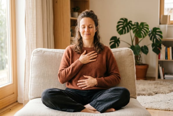 Diaphragmatic breathing for acid reflux relief