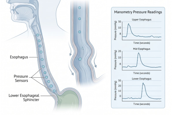 Esophageal manometry test diagram