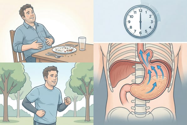 Exercising on full stomach triggers hiatal hernia flare-ups