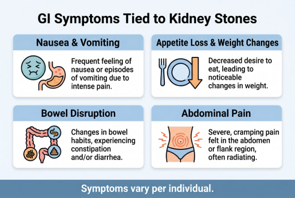 GI symptoms caused by kidney stones