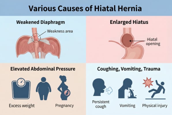 Causes of hiatal hernia
