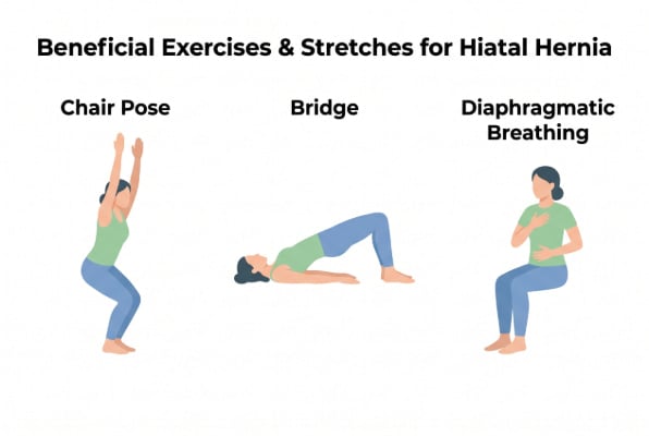 Exercises and stretches for hiatal hernia relief