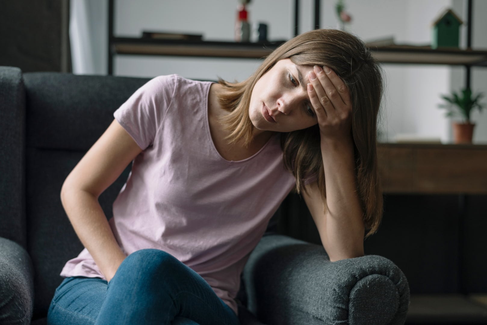 Women with anxiety and heartburn