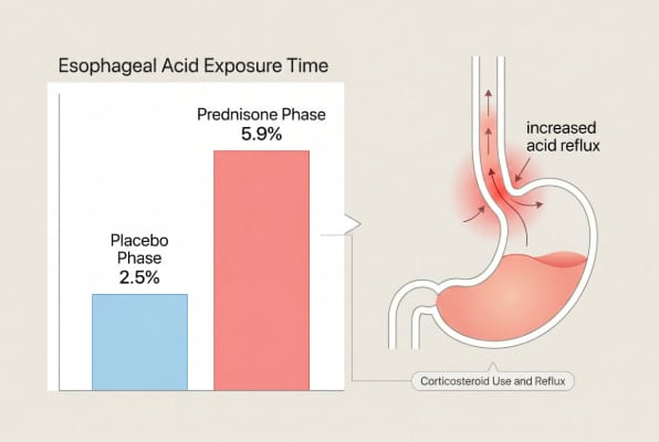 Research on steroids and acid reflux
